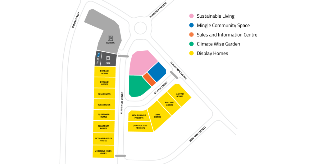 A map of the display village for Whitlam