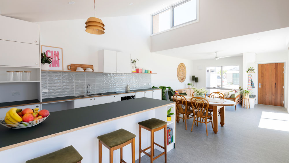 Kitchen and living room North Wright Sustainable Precinct showcase home