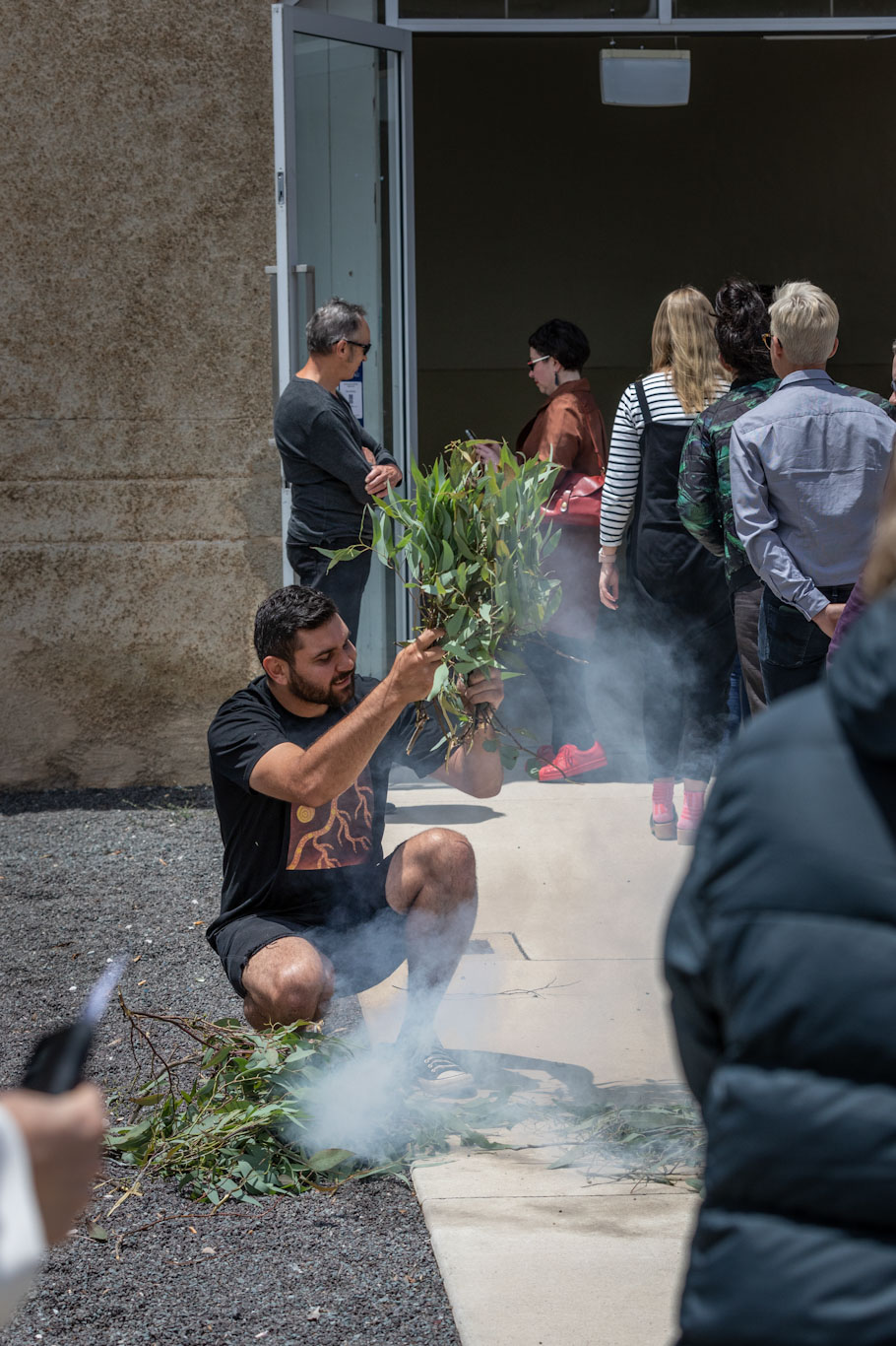 Smoking ceremony at Kingston Arts Precinct