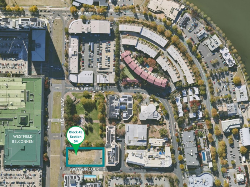Aerial view of a site in Belconnen