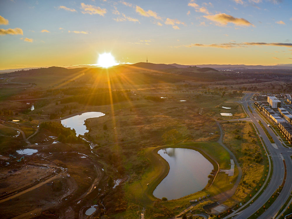 Aerial view to Black Mountain