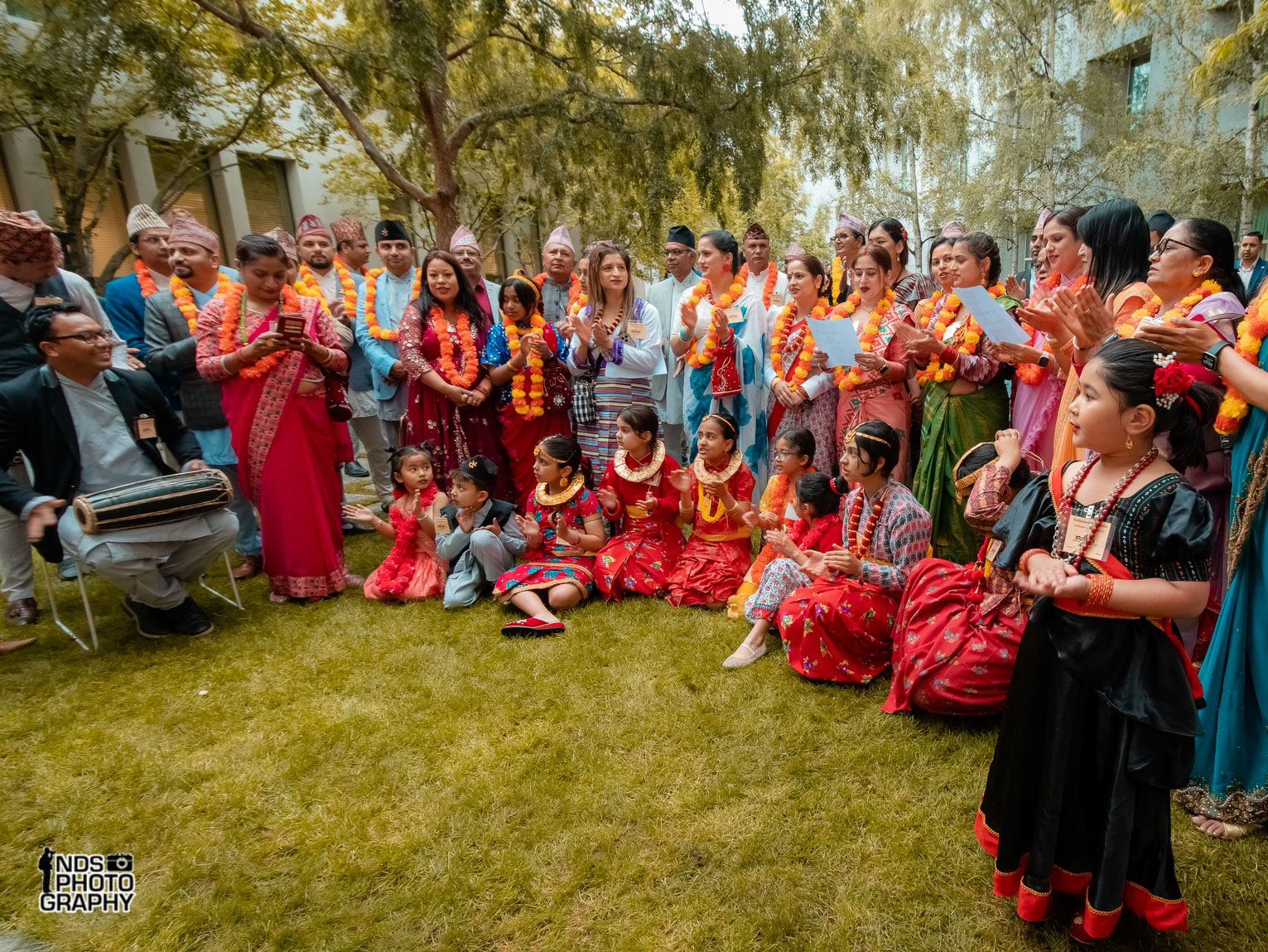 Group of people listening to music