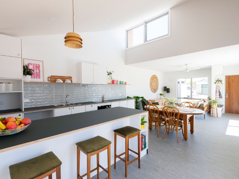 Kitchen area in North Wright home