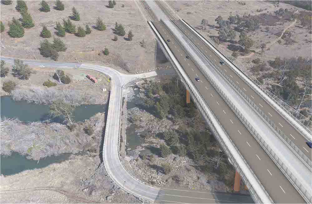 Molonglo River Bridge Crossing Indicative artist impression Coppins Crossing road works