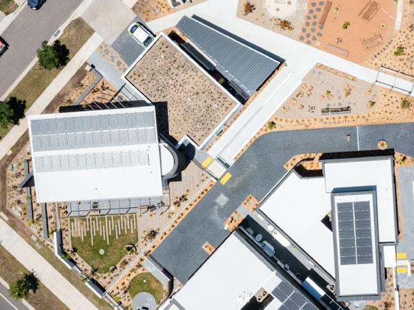 Aerial image of SLA Display village