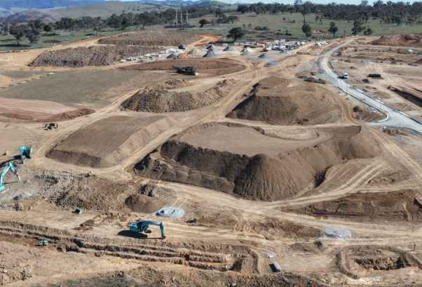 Whitlam hills construction update September 2025 Aerial view of Whitlam Hills Canberra