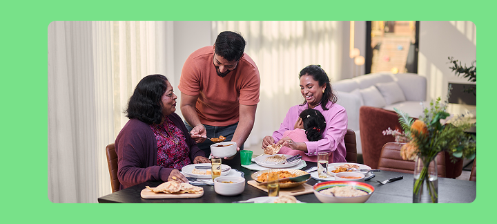 Image of family enjoying dinner