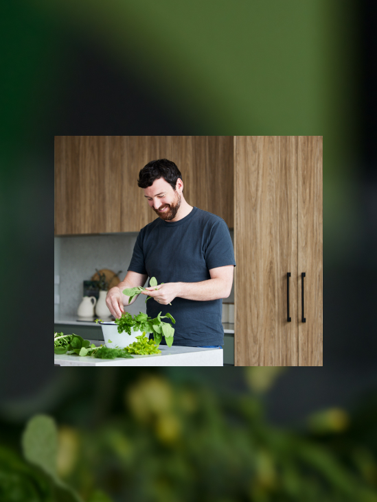 Man in kitchen