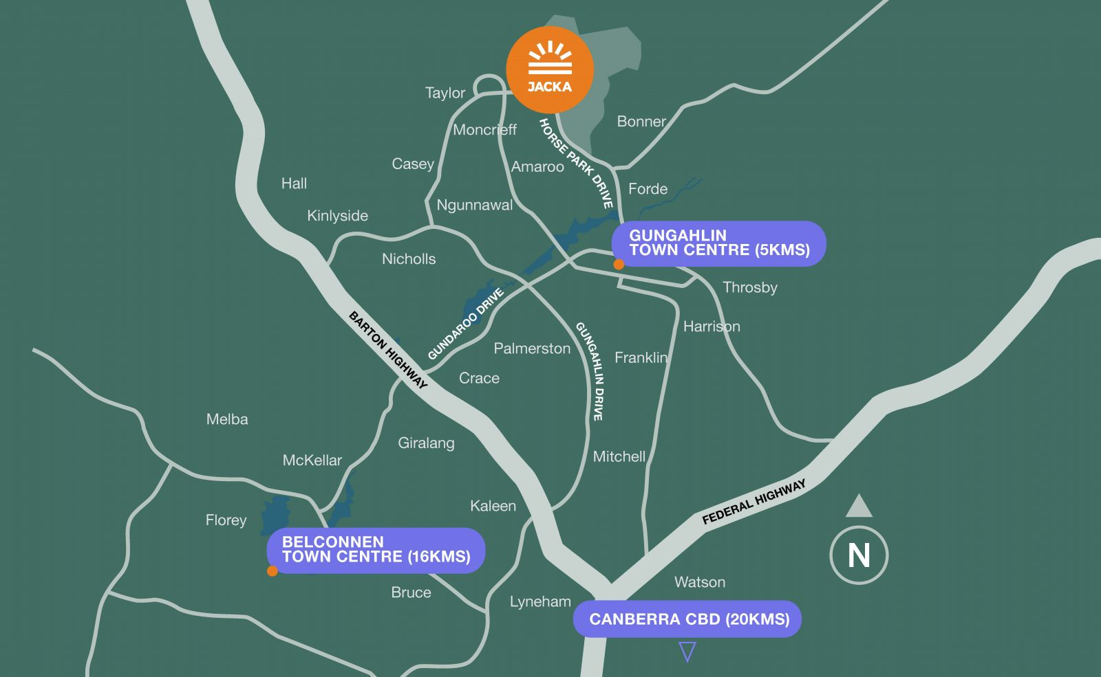 Jacka estate location map